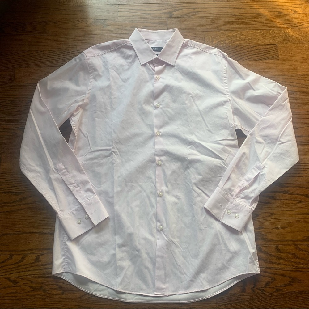 Boss Hugo Boss Long Sleeve Slim Fit Button Down Dress Shirt Mens 41/16 EUC